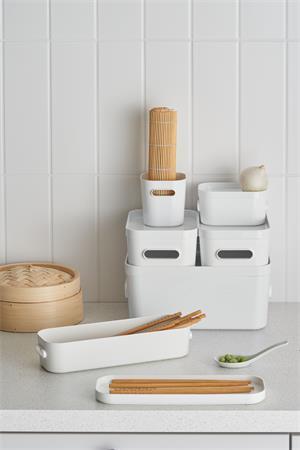 Úložný box, plastový, 1,3 l, SMARTSTORE "Compact Slim", biely 5