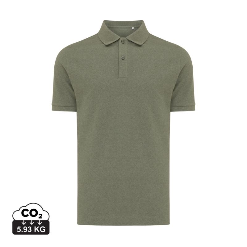 Polo tričko IQONIQ Yosemite z recykl. bavlny heather green 4XL