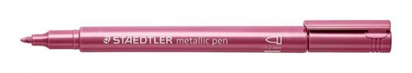 Dekoračný popisovač, 1-2 mm, kužeľový hrot, STAEDTLER, metalická červená 3