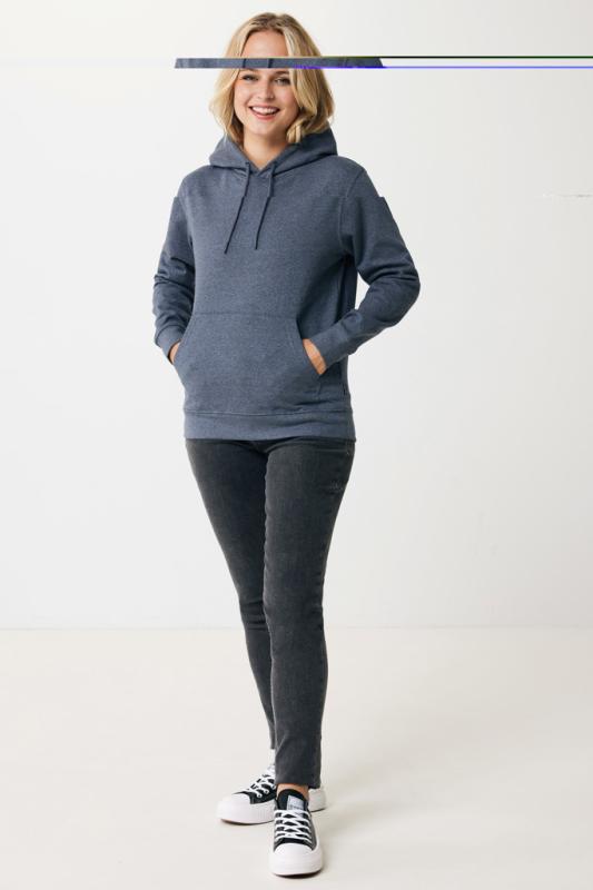 Nefarbená mikina s kapucňou IQONIQ Torres z recykl. bavlny heather navy XXL 7