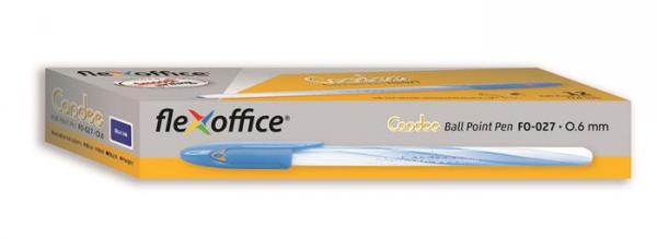 Guľôčkové pero, 0,3 mm, s vrchnákom, FLEXOFFICE "Candee", červené 2
