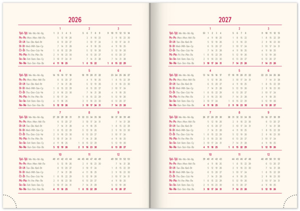 NOTIQUE Týždenný diár Essenza 2026, káva, 15 x 21 cm 2