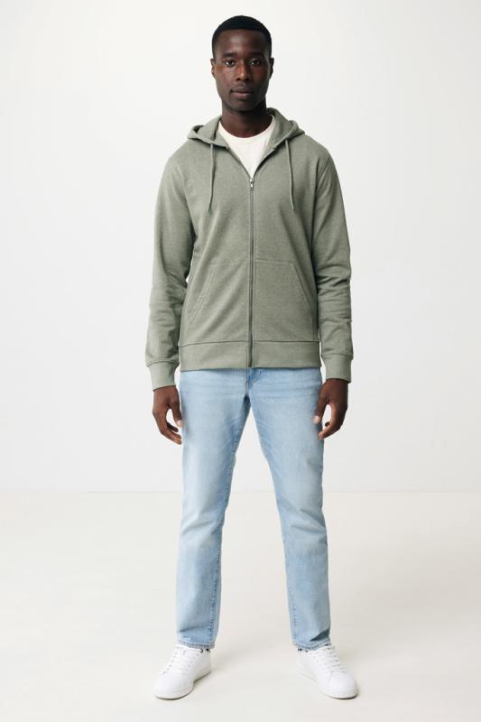 Mikina na zips s kapucňou IQONIQ Abisko z recykl. bavlny heather green XXS 10