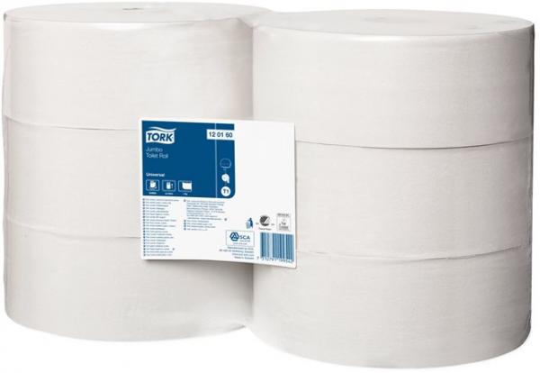 Toaletný papier, T1 systém, 1-vrstvový, priemer: 26 cm, Universal, TORK "Jumbo", biela 2