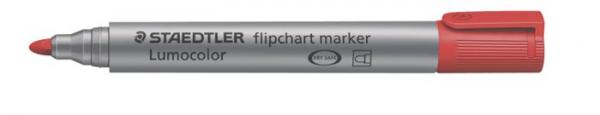 Popisovač na flipchartové tabule, 2 mm, kužeľový hrot, STAEDTLER "Lumocolor 356", červený 2