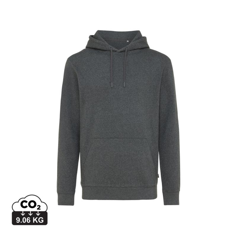 Nefarbená mikina s kapucňou IQONIQ Torres z recykl. bavlny heather anthracite XXXL