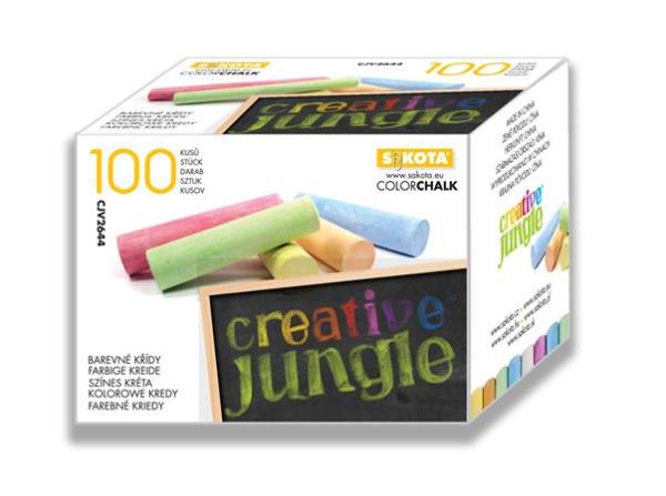 . Kriedy na tabuľu, okrúhle, "Creative Jungle", farebné