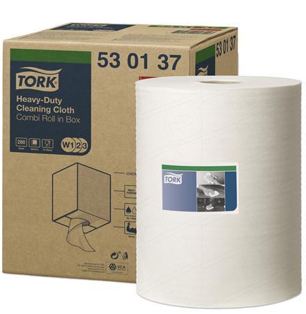 Čistiace utierky, kotúčové, W2 systém, TORK "Heavy-Duty", biela 1