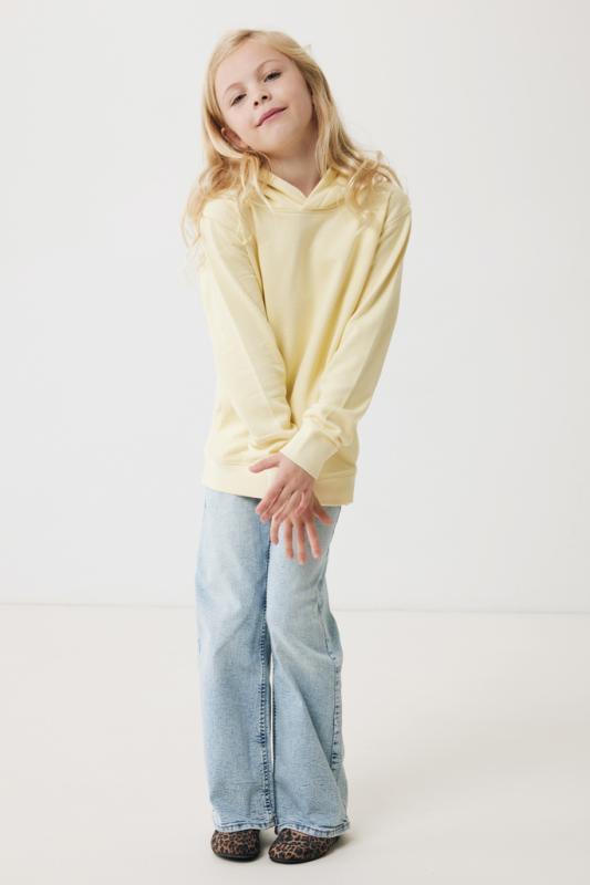 Detská mikina s bočnými vreckami IQONIQ Yengo z rec. bavlny cream yellow 7-8r (122-128cm) 7