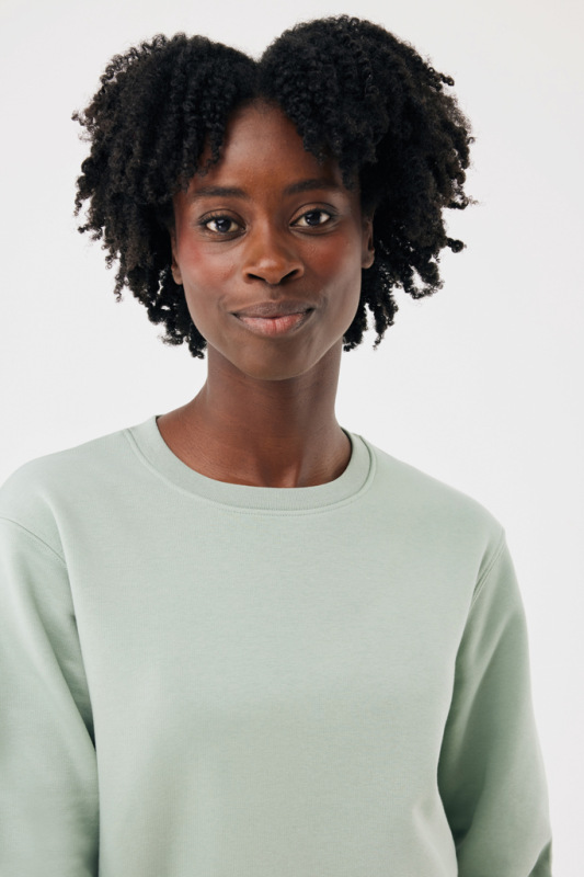 IQONIQ Toria Unisex mikina s okrúhl. výstrihom z rec. bavlny Iceberg green XXS 14