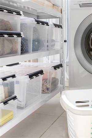 Úložný box, plastový, 14 l, čierne úchytky, SMARTSTORE "Classic 15", priehľadný 6