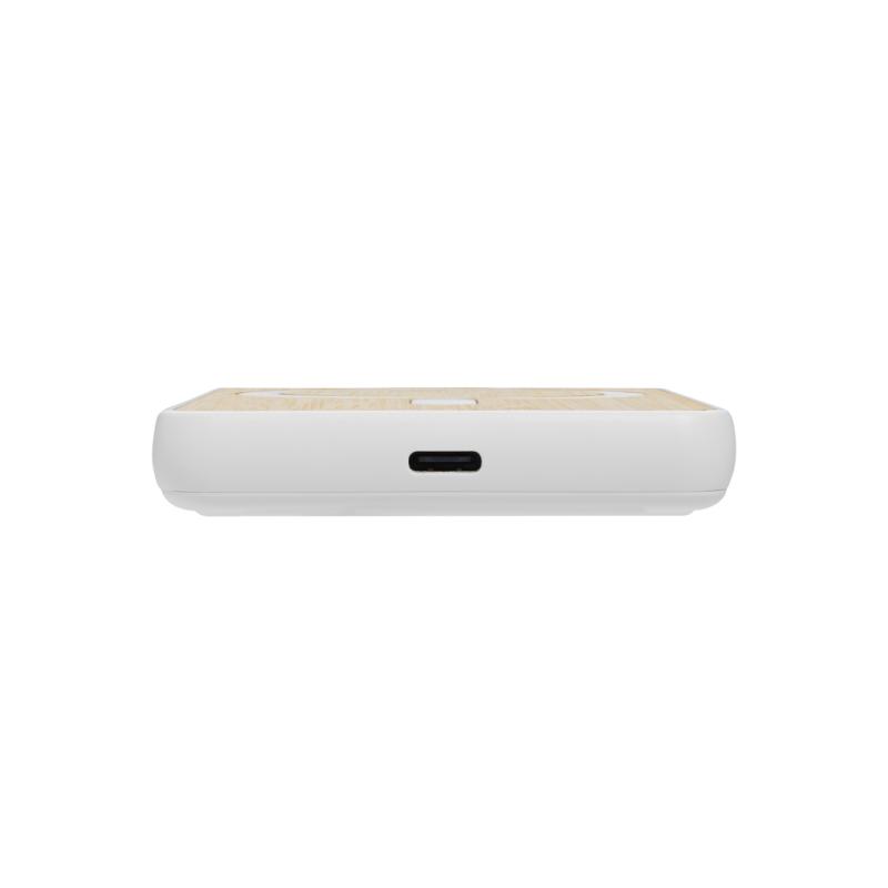 Magnetická powerbanka Zen 5000mAh 5W z RCS plastu a bambusu biela 4
