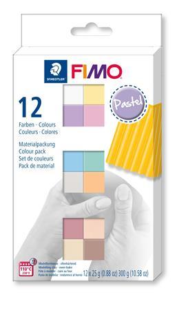 Modelovacia hmota, sada, 12x25 g, na vypálenie, FIMO "Soft Pastel", 12 rôznych farieb 1