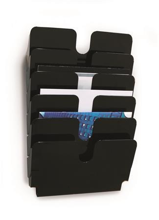 Stojan na prospekty, nástenný, horizontálny, A4, DURABLE "FLEXIPLUS 6", čierna 1