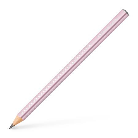 Grafitová ceruzka, B, trojhranná, FABER-CASTELL "Sparkle Jumbo", kovovo ružová 1