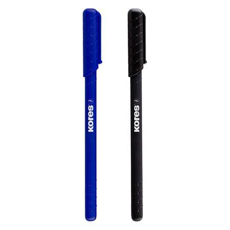 Guľôčkové pero, 0,7 mm, s vrchnákom, trojhranné, KORES "K0R-M", modrá 2