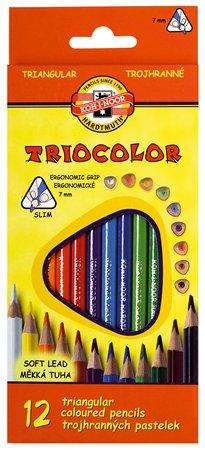 Farebné ceruzky, sada, trojhranné, KOH-I-NOOR "Triocolor 3132/12", 12 rôznych farieb 1