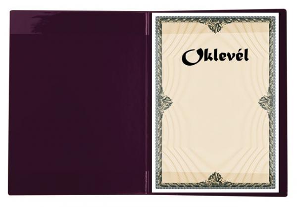 Obal na certifikáty, semišový, A4, VICTORIA, bordový 2
