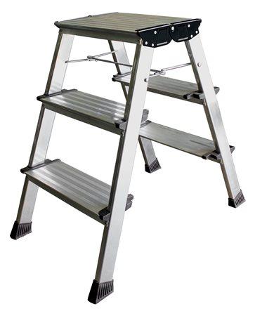 Schodíky, 3 priečky, hliníkové, KRAUSE "Treppo" 1