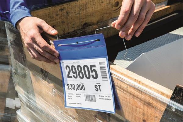 Závesná taška, A5, na šírku, DURABLE, s drôtom, tmavomodrá 4