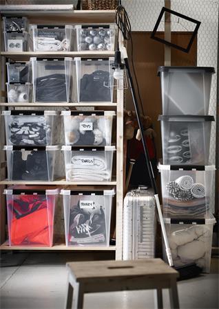 Úložný box, plastový, 25  l, čierne úchytky, SMARTSTORE "Classic 16", priehľadný 8