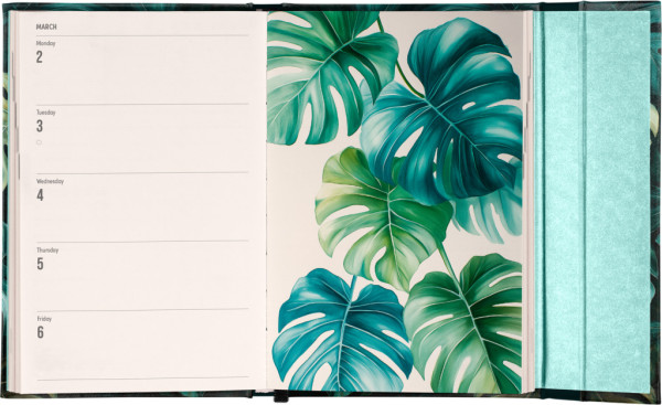 NOTIQUE Týždenný magnetický diár Monstera 2026, 11 x 16 cm 4