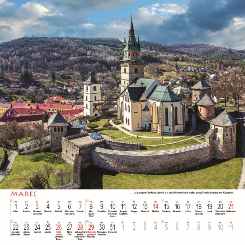 Nástenný kalendár Slovensko štvorec 2027 4