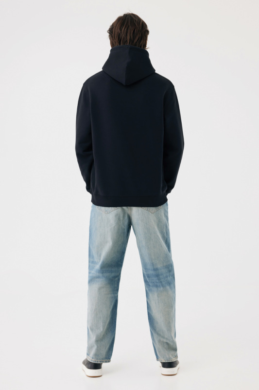 IQONIQ Joshua Unisex mikina s kapucňou z rec. bavlny čierna S 10