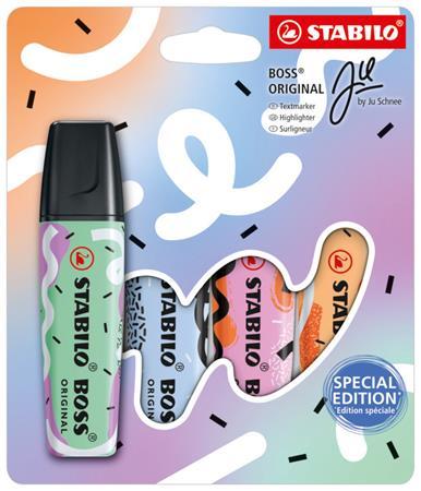 Zvýrazňovač, sada, 2-5 mm, STABILO "Boss Original Ju Schnee", 4 rôzne farby 1