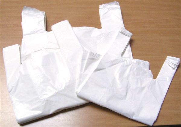 . Igelitová taška, biela, 32x8x55 cm