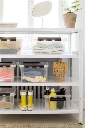 Úložný box, plastový, 8 l, čierne úchytky, SMARTSTORE "Classic 12", priehľadný 7