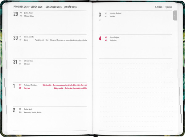 NOTIQUE 18-mesačný diár Petito – Monstera 2025/2026, 11 x 17 cm 1