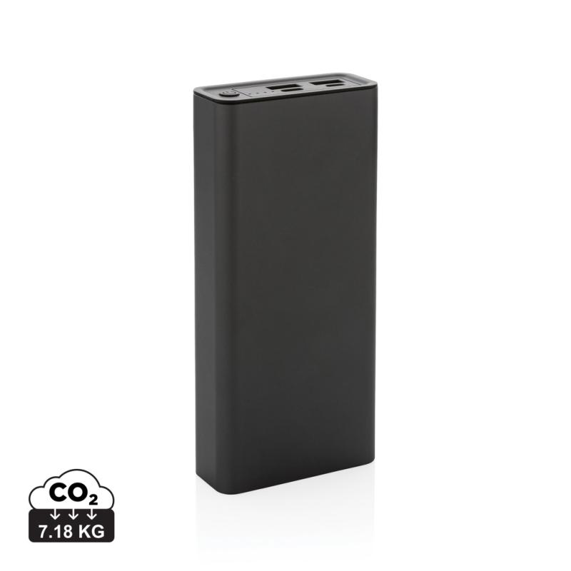 Powerbanka Terra 20 000mAh 20W z recyklovaného hliníka a ABS sivá