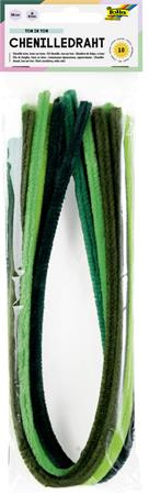 Žinilkové drôtiky, 50 cm, FOLIA "Colour Tone Mix", 10 odtieňov zelenej farby