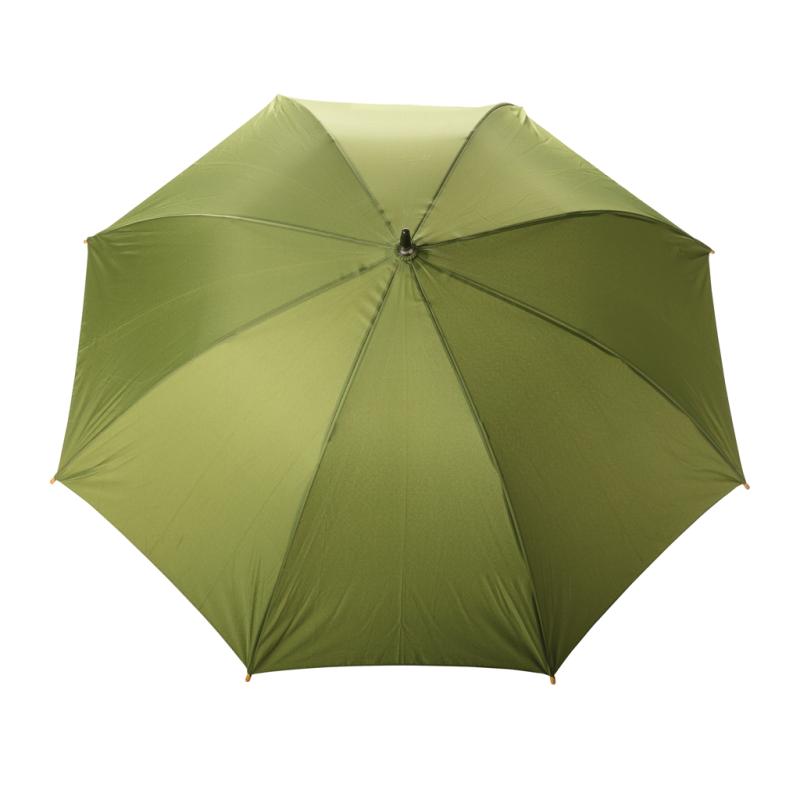 23" bambusový auto-open dáždnik Impact zo 190T RPET AWARE™ zelená 2