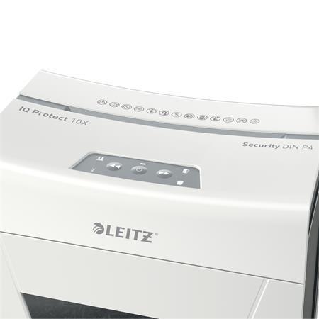 Skartovací stroj, konfetti, 10 listov, LEITZ "IQ Protect 10X" 3