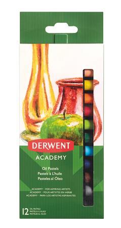 Olejové kriedy, DERWENT "Academy", 12 rôznych farieb 1