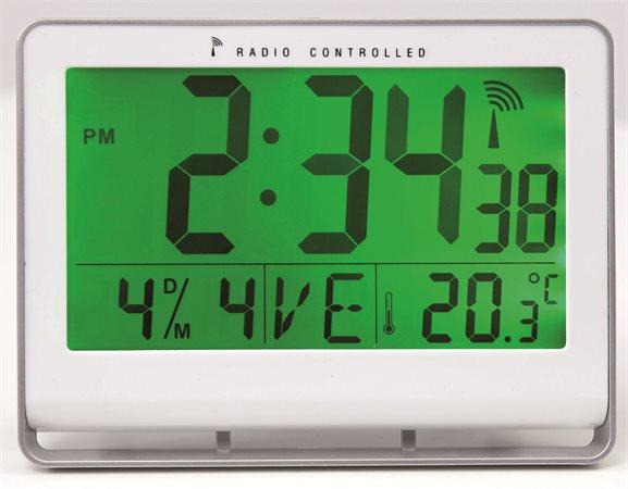 Nástenné hodiny, riadené rádiovým signálom, LCD displej, 22x20 cm, ALBA "Horlcdneo", strie 1