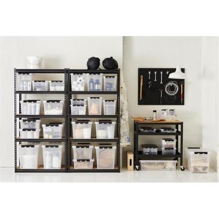 Úložný box, plastový, 52 litrov, čierne úchytky, SMARTSTORE "Classic 50", priehľadná 4