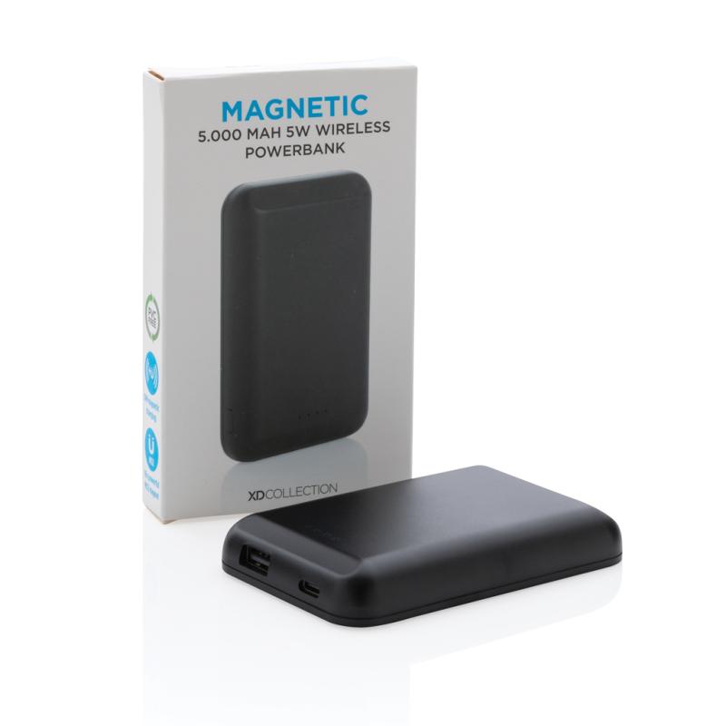 Magnetická bezdrôtová powerbanka 5 000 mAh 5W čierna 17
