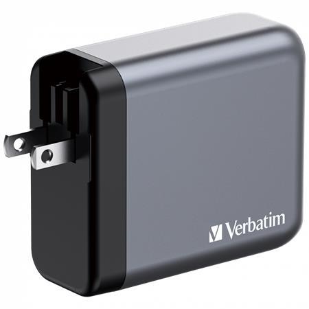 VERBATIM Sieťová nabíjačka, 2xUSB-C PD (140W), USB-C PD (20W), USB-A QC 3.0, EU/UK/US, GaN, VERBATI 3