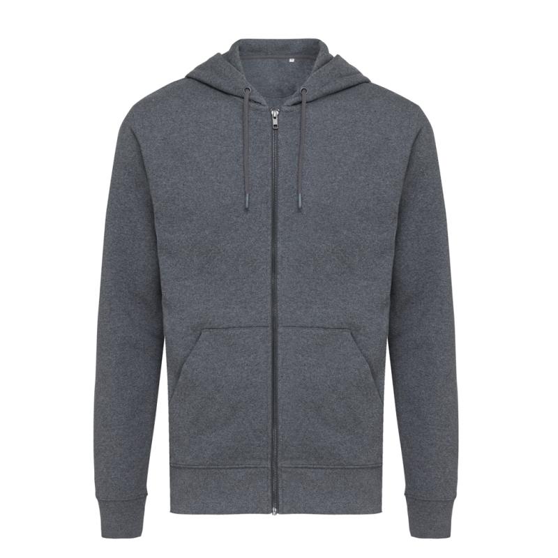 Mikina na zips s kapucňou IQONIQ Abisko z recykl. bavlny heather anthracite XL 1