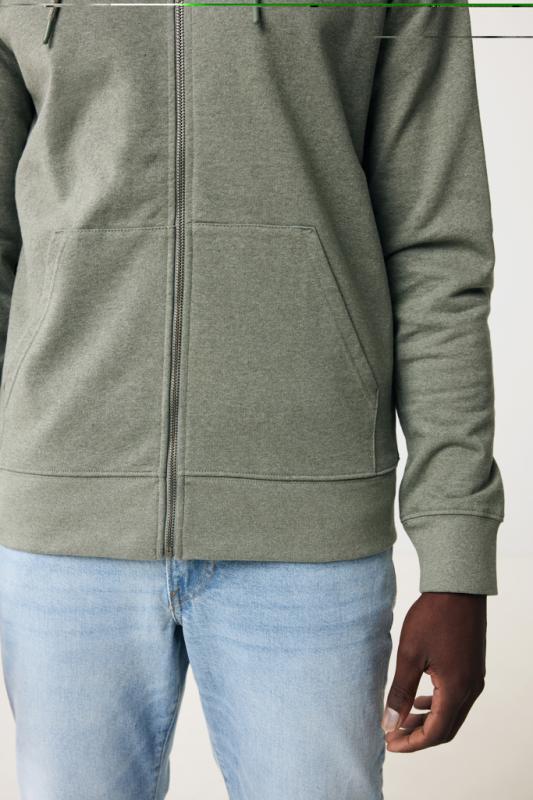 Mikina na zips s kapucňou IQONIQ Abisko z recykl. bavlny heather green S 16