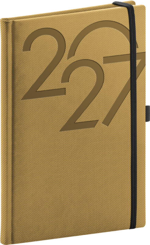NOTIQUE Týždenný diár Ajax 2027, zlatý, 15 x 21 cm