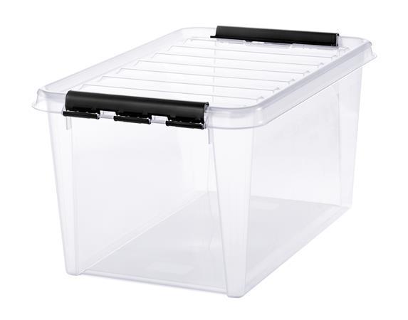 Úložný box, plastový, 47  l, čierne úchytky, SMARTSTORE "Classic 45",  priehľadný 1