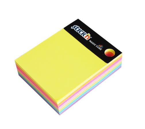 Samolepiaci poznámkový blok, 101x76 mm, 280 listov, STICK N "Magic Cube", neónové farby 1