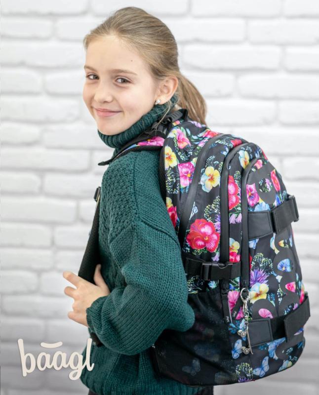 BAAGL SET 3 Skate Flowers: batoh, penál a sáček 9