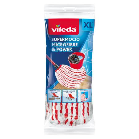 Náhradná hlavica, VILEDA "Supermocio Microfiber&Power", biela-červená 1