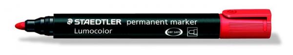 Permanentný popisovač, 2 mm, kužeľový hrot, STAEDTLER "Lumocolor 352", červený 2