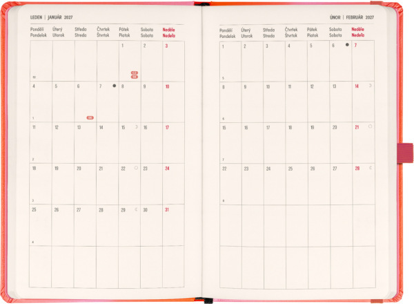 NOTIQUE Planbook diár/notes Korál 2027, 13 x 21 cm 3